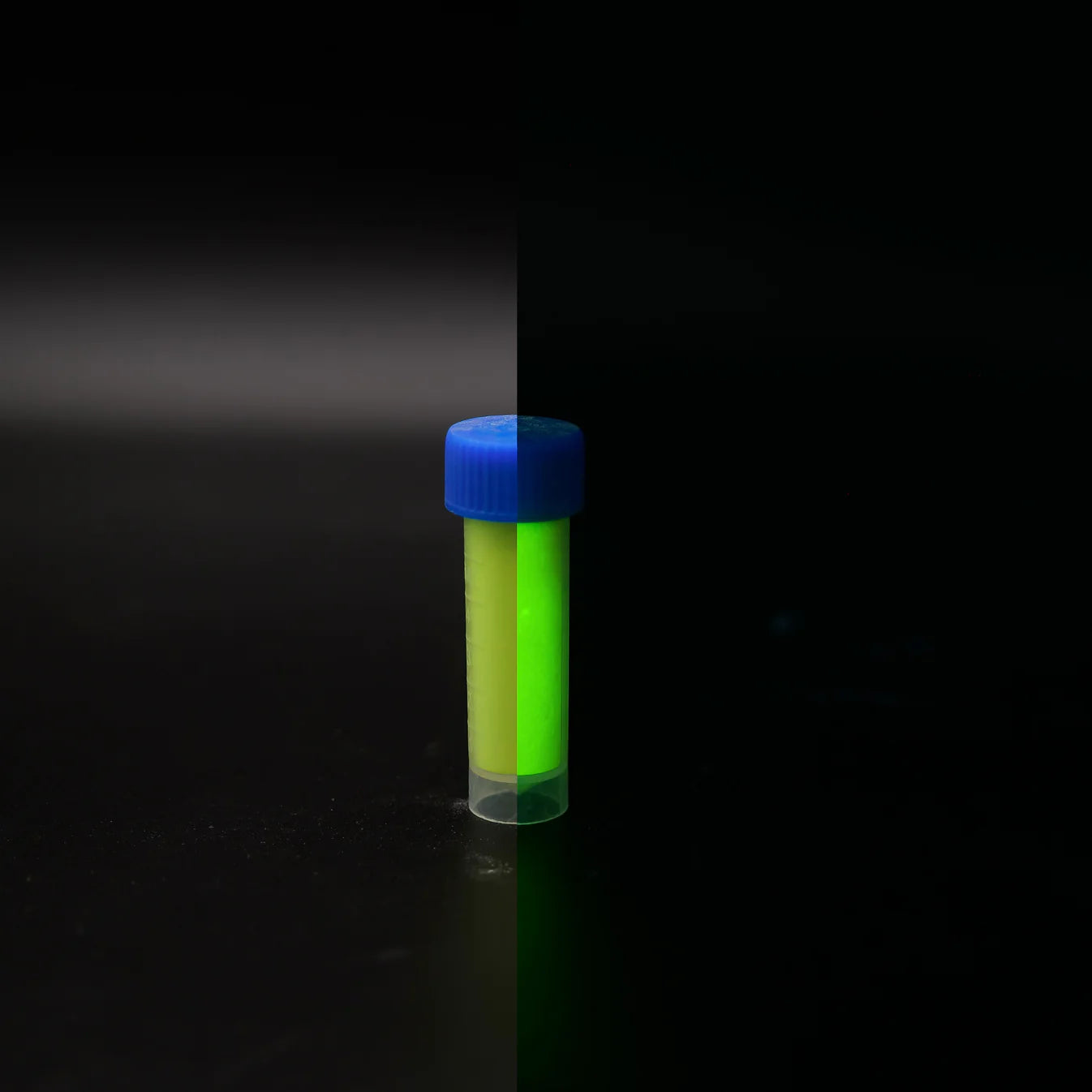 Yellow day and night glow powder inlay for custom rings and necklaces