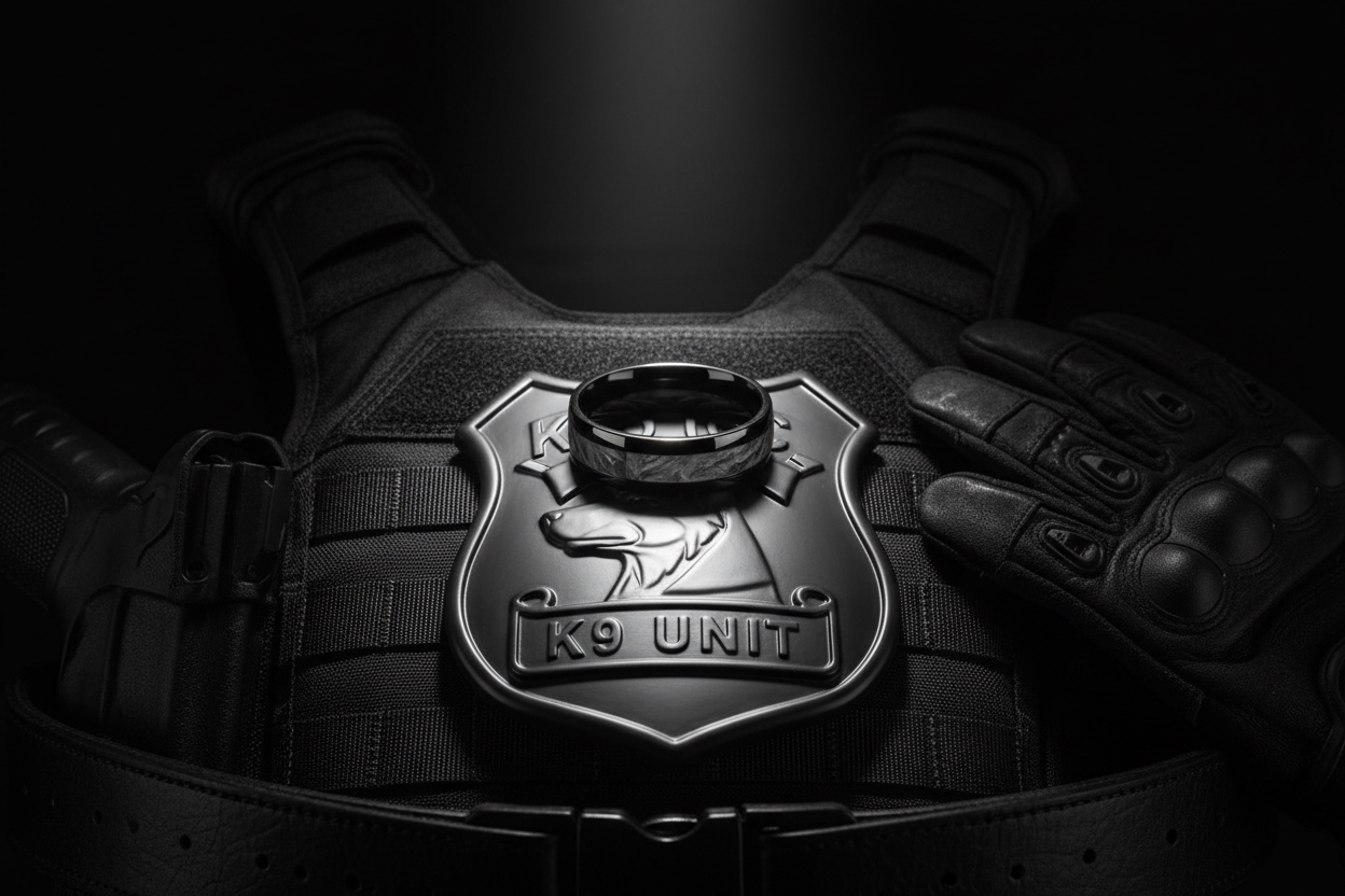 Police K9 Memorial Rings — Handcrafted for Handlers | WildBeard Legacy Co.