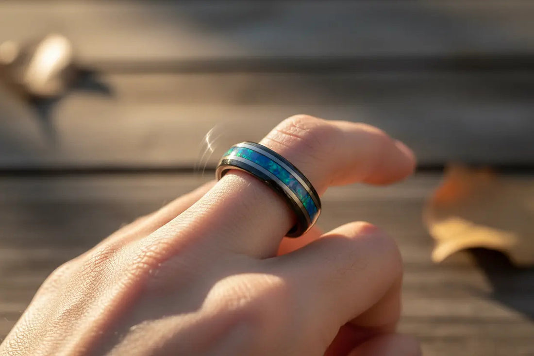 Ring sizing mistake showing loose custom ring spinning on finger