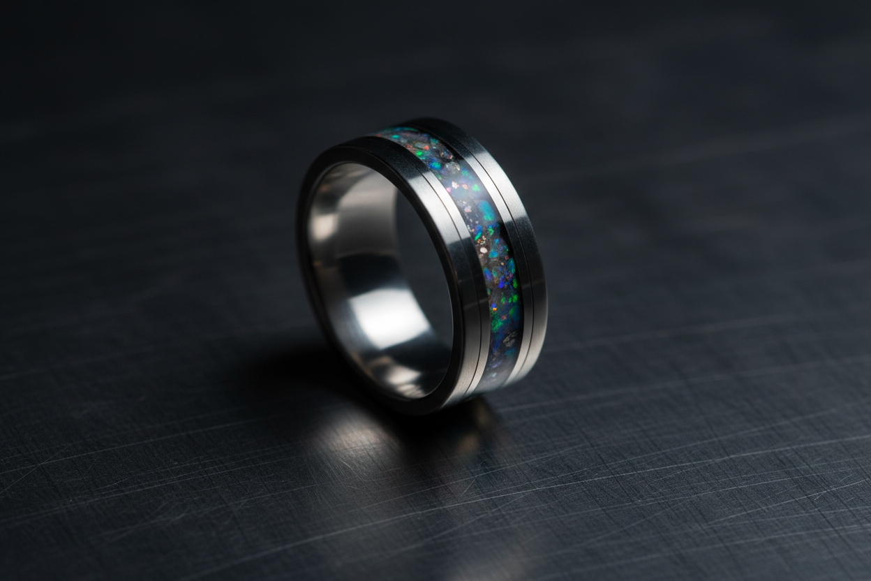 Titanium Memorial Rings With Ashes or Fur — WildBeard Legacy Co.