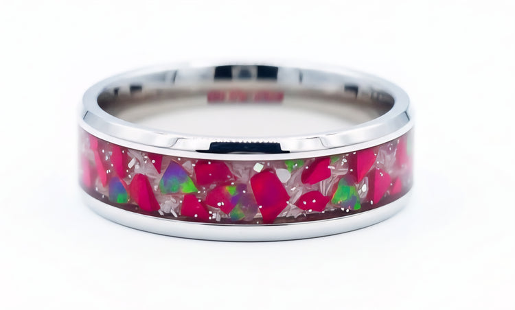 Opal Inlay Rings | Custom Handcrafted Opal Bands | WildBeard Forge - WildBeard Forge