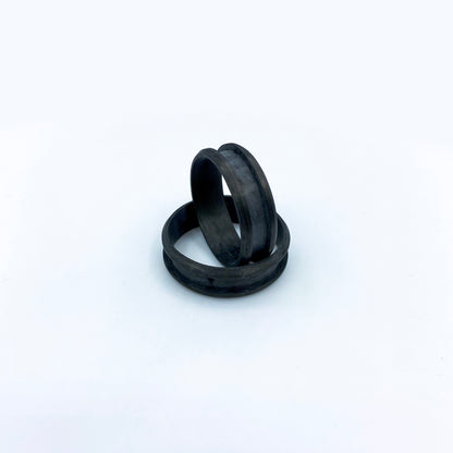 Carbon Fiber single channel ring for custom ring inlays