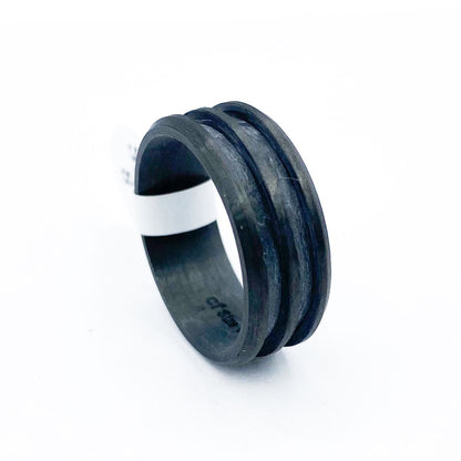 Carbon Fiber double channel ring for custom ring inlays