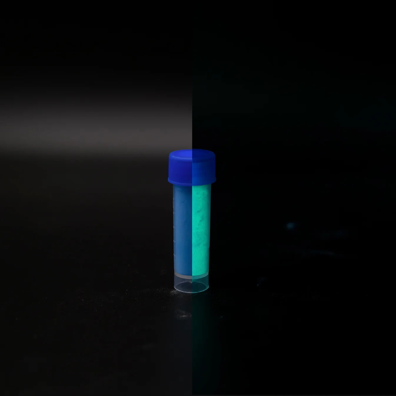 Blue day and night glow powder inlay for custom rings and necklaces