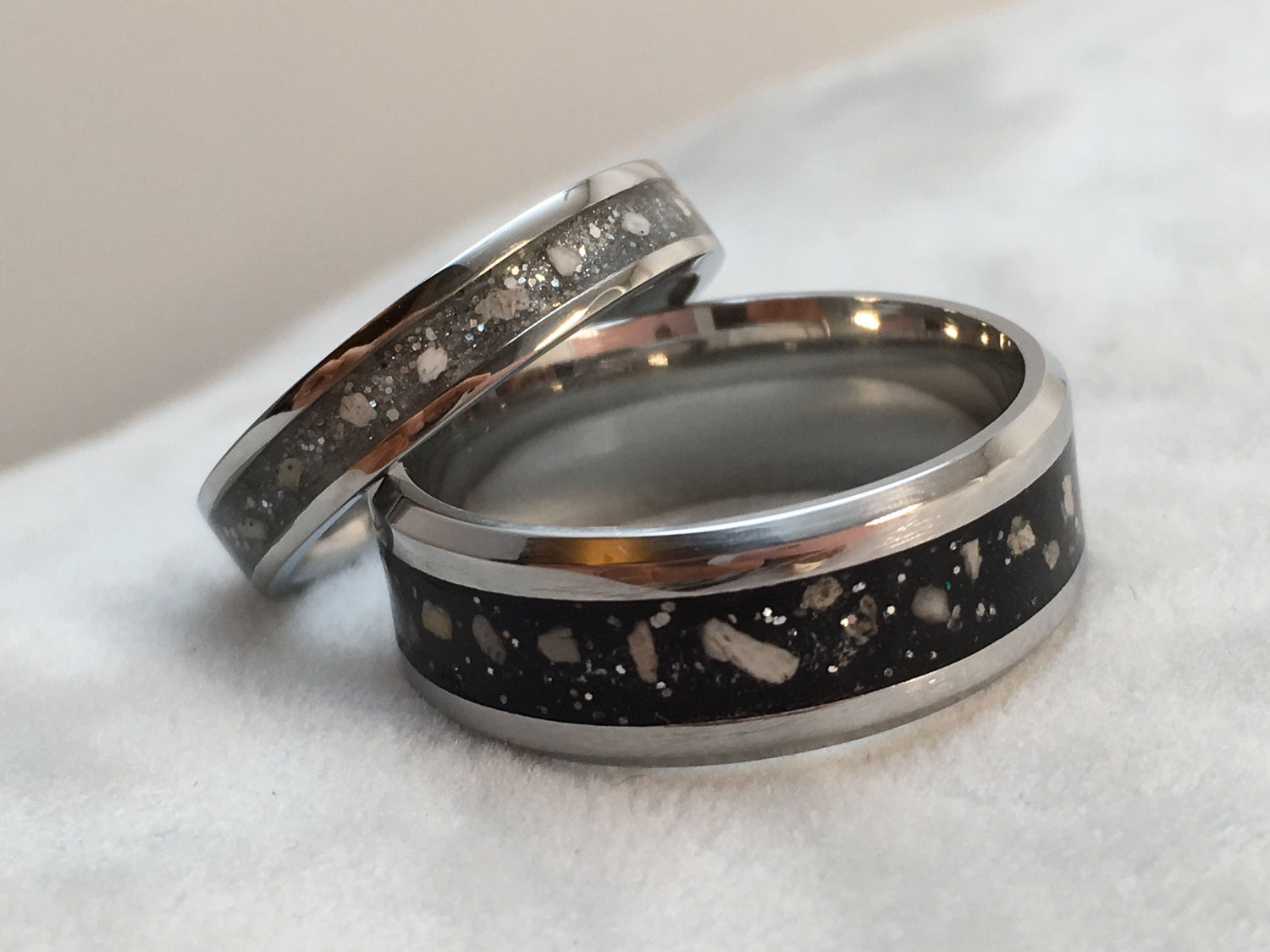Custom inlay ring with white stones