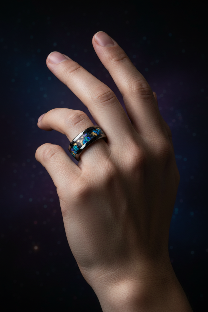 Space Ring Set Deep Space Galaxy Ring - Cosmic Resin Jewelry – WildBeard Legacy Co