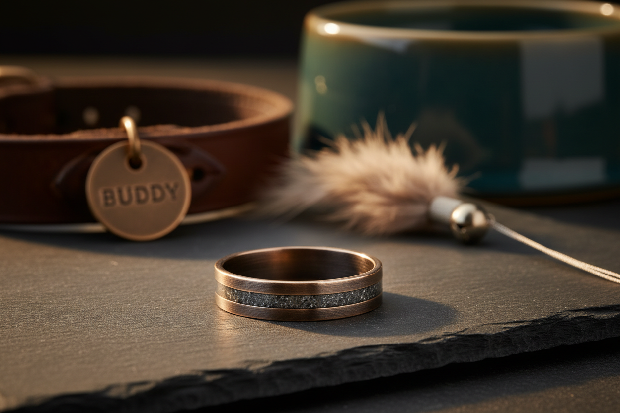 Memorial Ring with Collar for custom rings by WildBeard Forge in Colorado